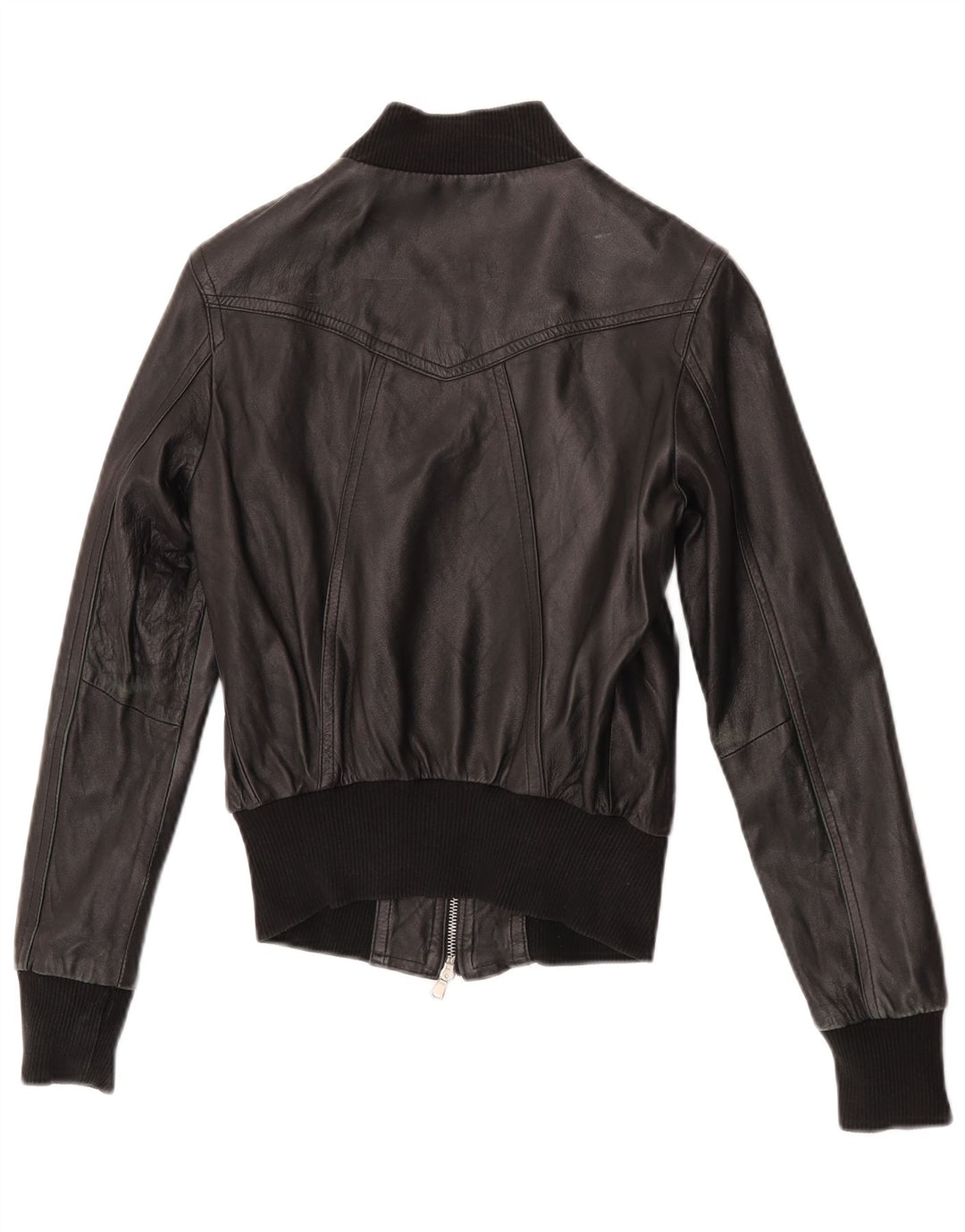 Giacca in pelle corta da donna Astrid & Viola UK 8 piccola in pelle nera