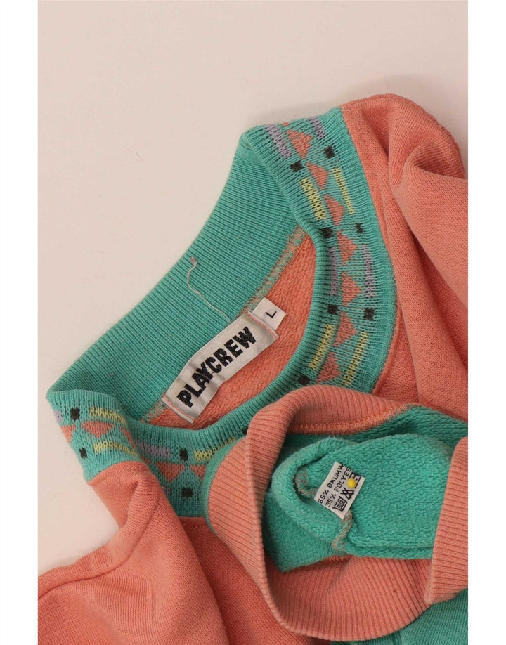 Felpa grafica da donna Playcrew Jumper UK 16 Large Blue Colourblock