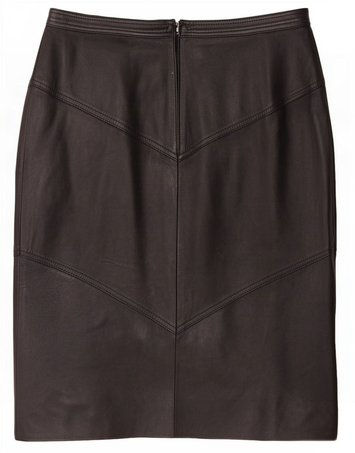 Gonna in pelle da donna La Cordee media W30 nera