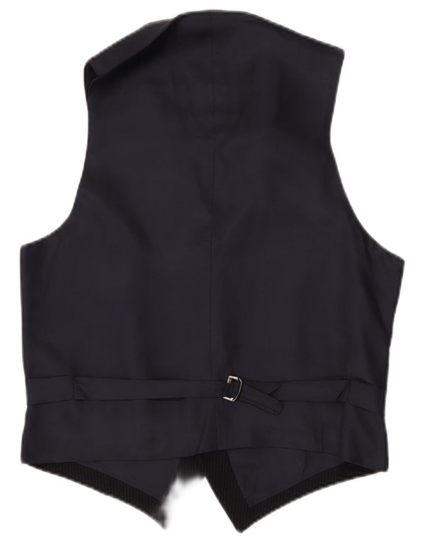 Gilet Vintage da Uomo IT 50 Medio Blu Navy Gessato