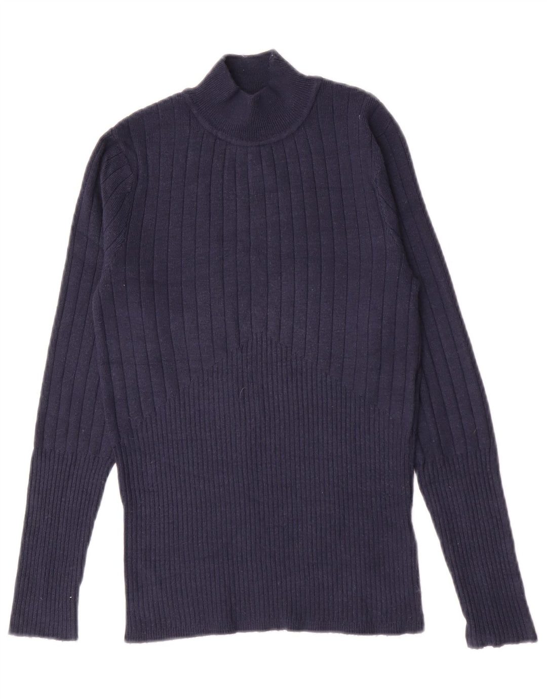 Maglione maglione a collo alto da donna Marks & Spencer UK 10 piccolo blu navy