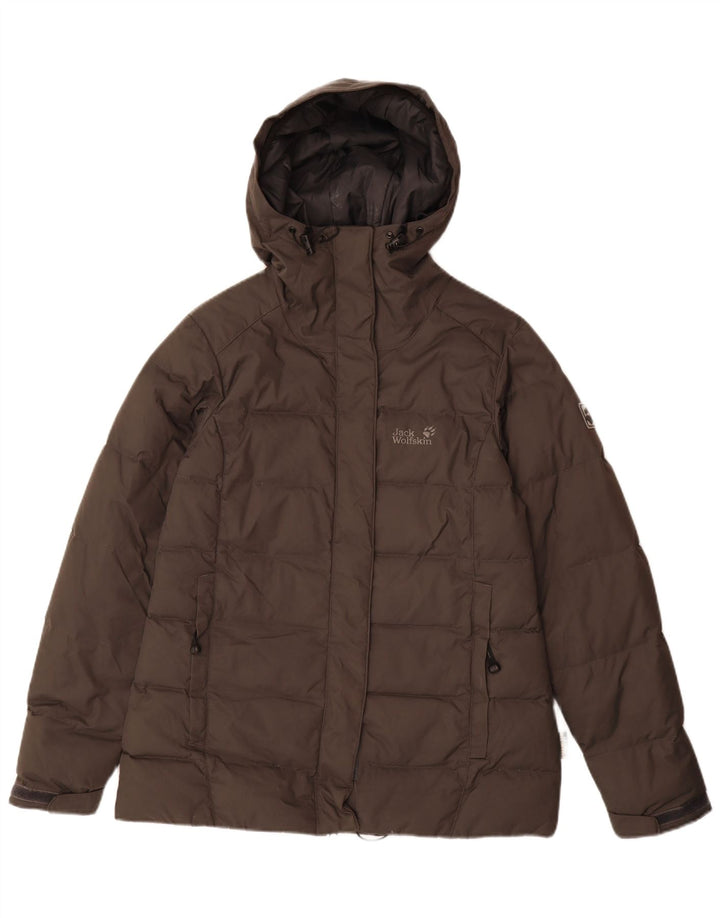 Giacca imbottita con cappuccio da donna Jack Wolfskin UK 12/14 Poliammide marrone medio