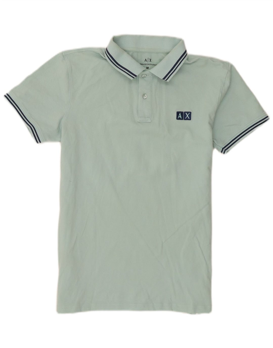 Polo Uomo Armani Exchange Large Blu In Cotone
