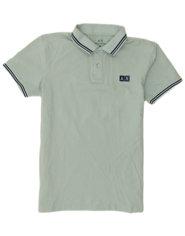Polo Uomo Armani Exchange Large Blu In Cotone