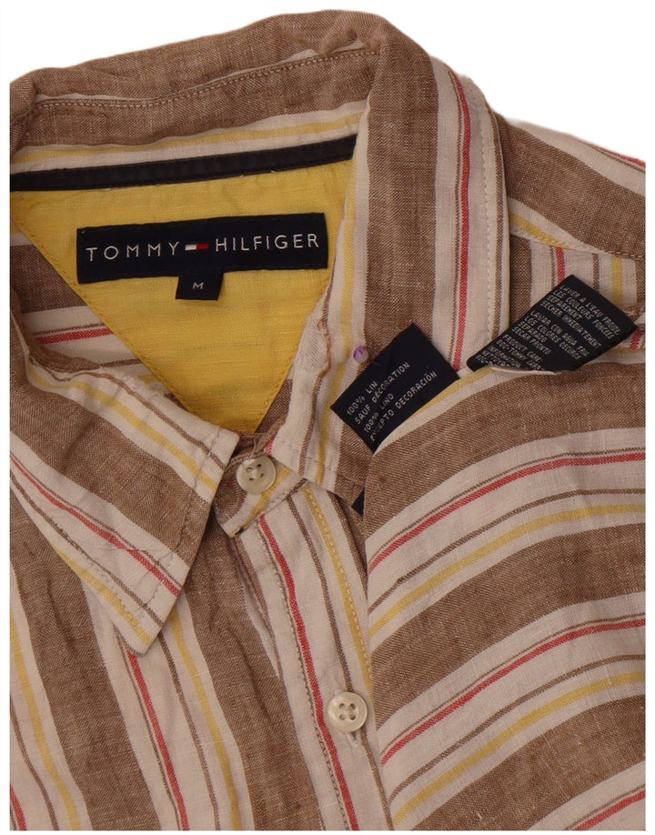 Camicia da uomo Tommy Hilfiger Lino a righe beige medio