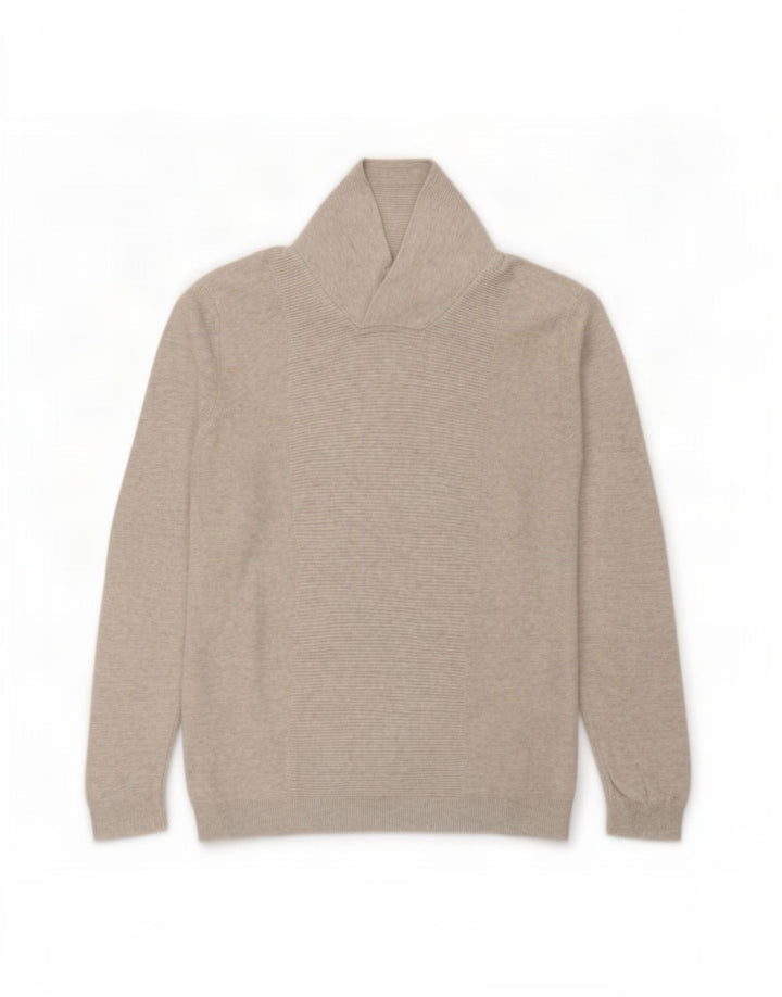 Jules Uomo Maglione con Collo a Scialle Maglione Grande in Cotone Grigio