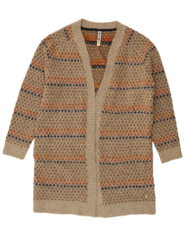Maglione cardigan lungo da donna Weird Fish UK 12 Beige medio geometrico