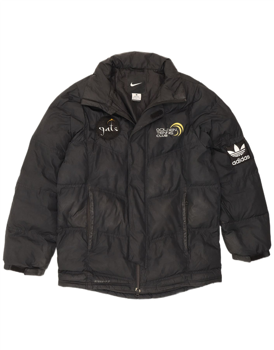 Giacca imbottita con grafica Nike da uomo UK 38 medio poliestere nero