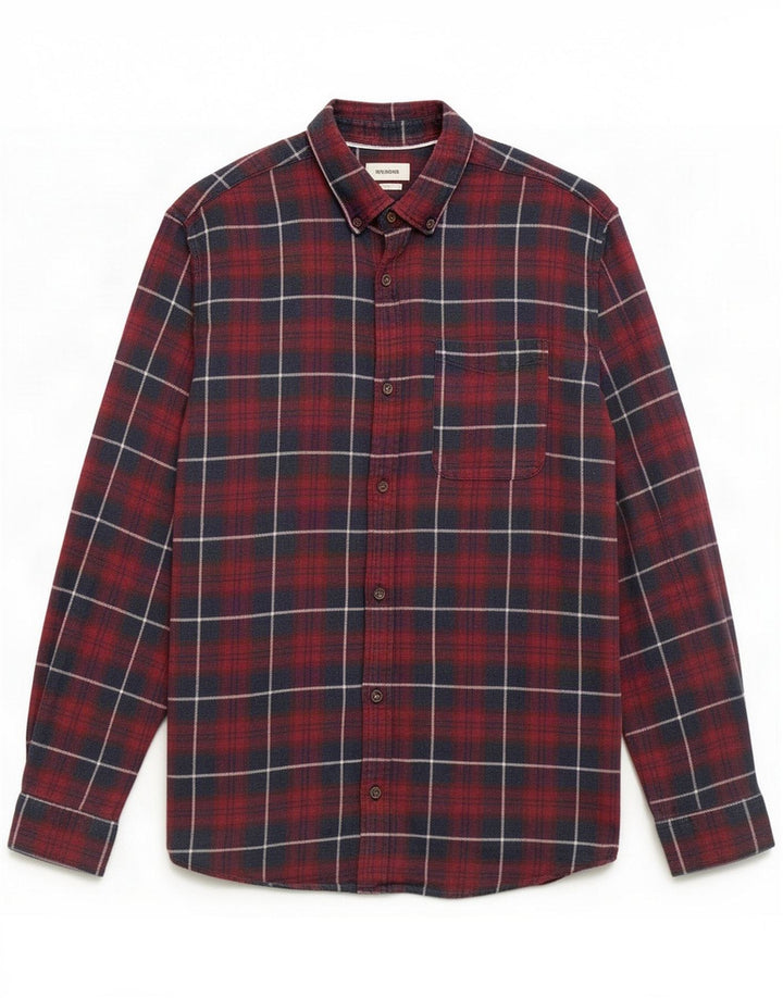 Jack & Jones Camicia in flanella da uomo di cotone a quadri marrone medio