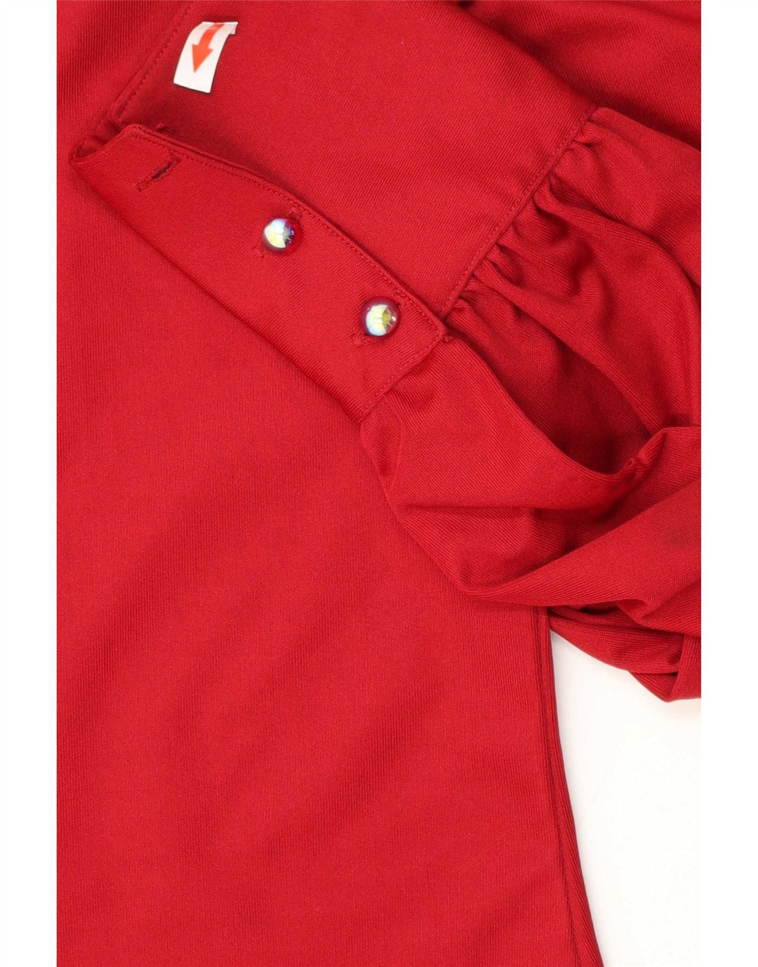 Camicetta camicia vintage da donna IT 48 XL Poliestere floreale rosso