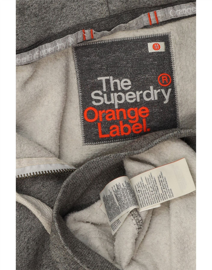 Maglione con cappuccio e zip da uomo Superdry in cotone grigio medio