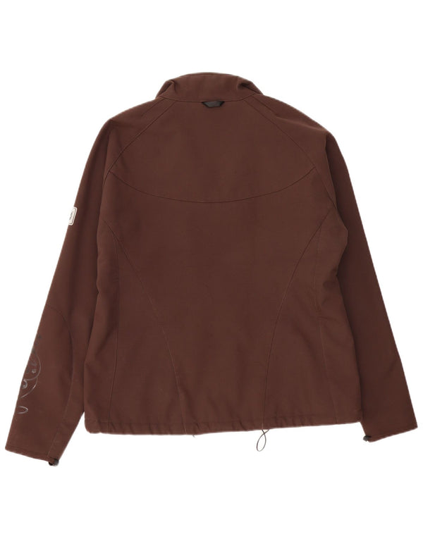 Giacca a vento foderata da donna Jack Wolfskin UK 16 grande poliestere marrone
