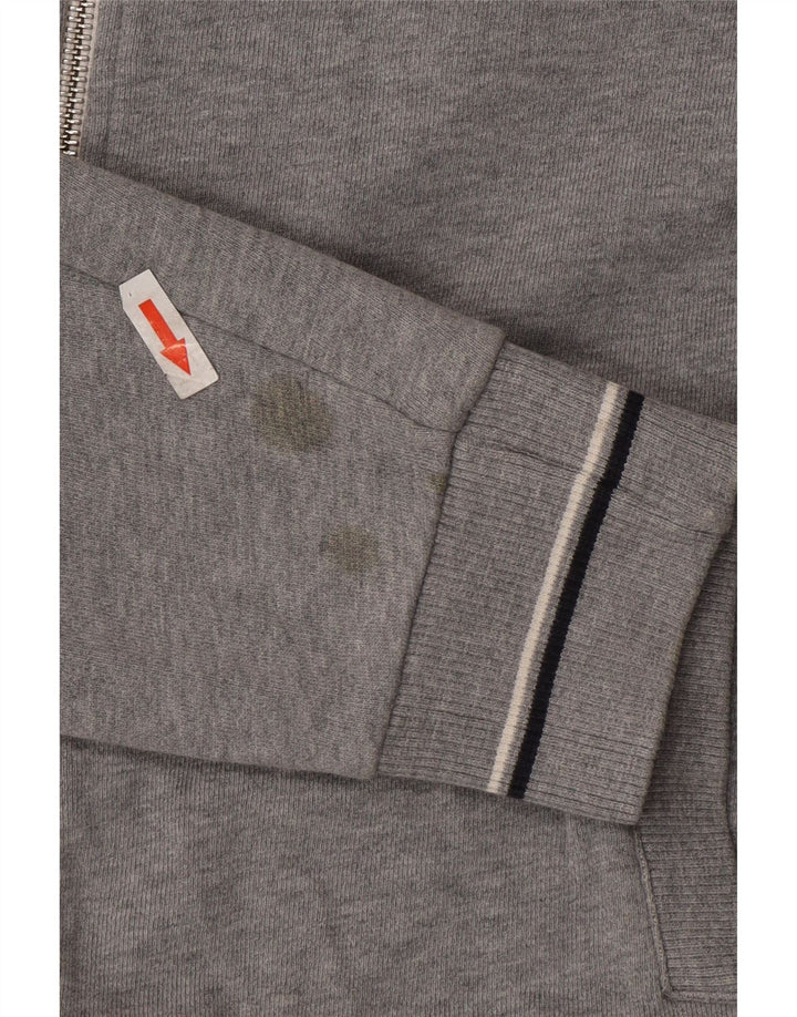 Maglione con cappuccio e zip da uomo Fred Perry piccolo in cotone grigio