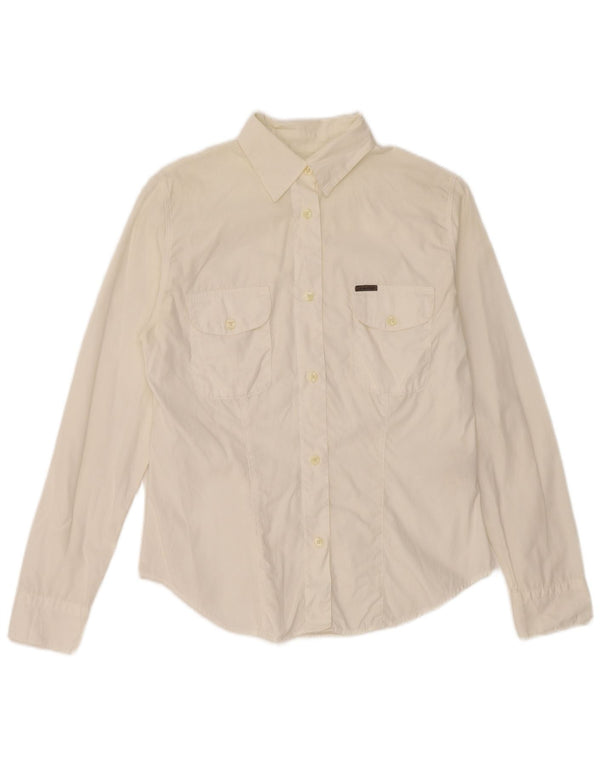 Camicia da donna Calvin Klein piccola in cotone bianco sporco