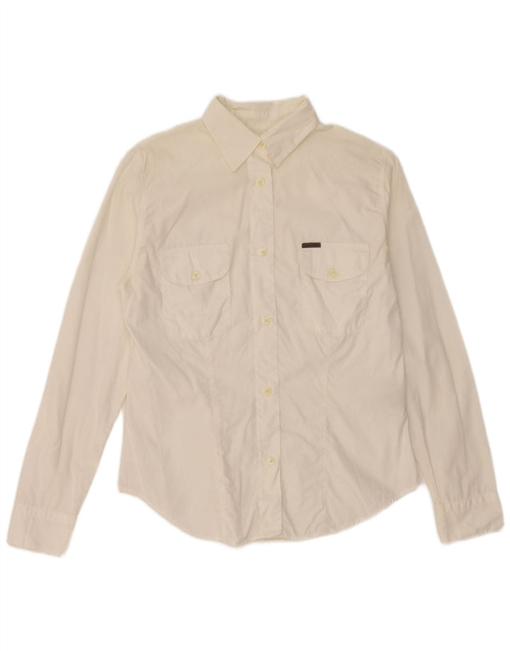 Camicia da donna Calvin Klein piccola in cotone bianco sporco