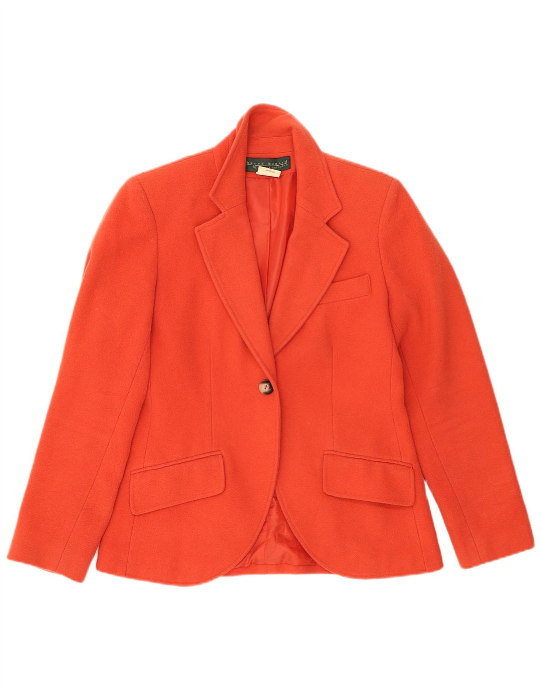 HARVE BENARD Giacca blazer da donna a 1 bottone US 6 lana arancione media