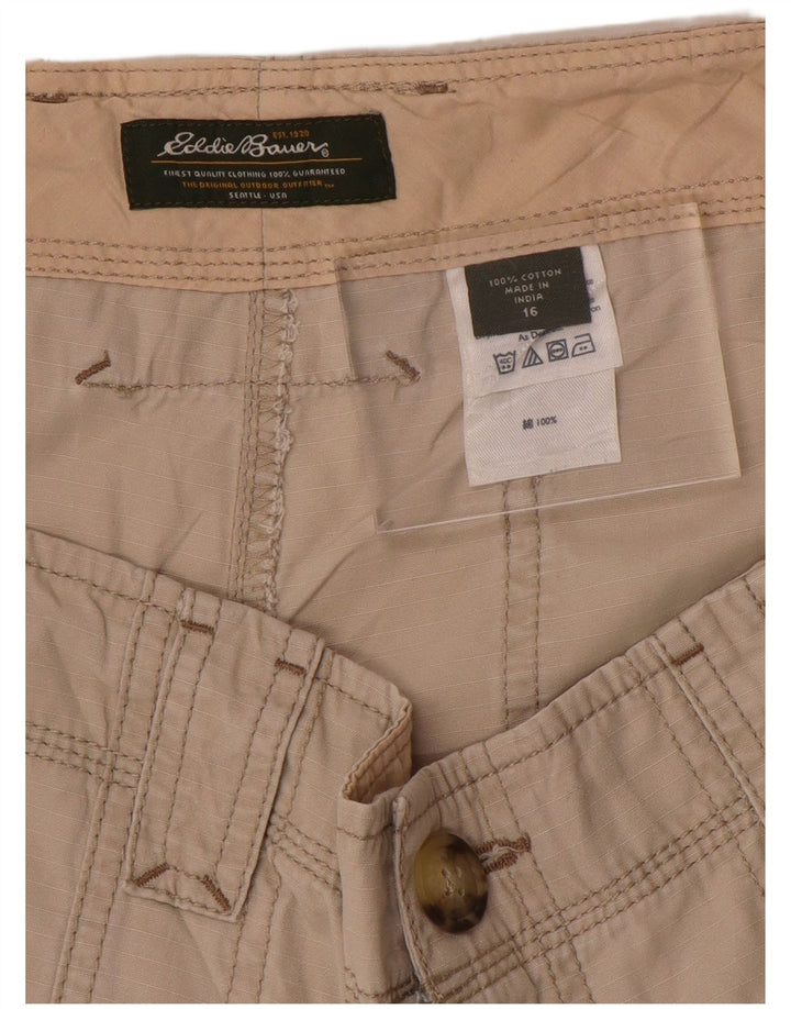 Pantaloncini chino da donna EDDIE BAUER US 16 2XL W38 Cotone beige