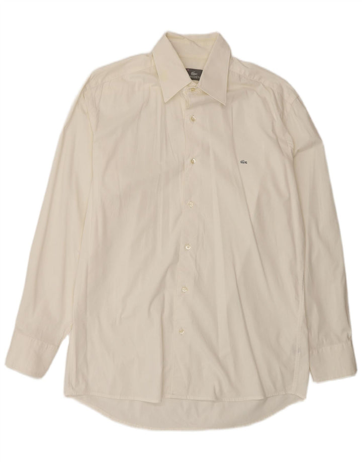Camicia da uomo Lacoste taglia 41 grande in cotone bianco sporco