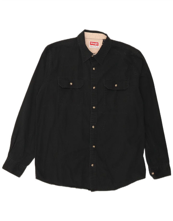 Camicia da uomo Wrangler in cotone nero medio