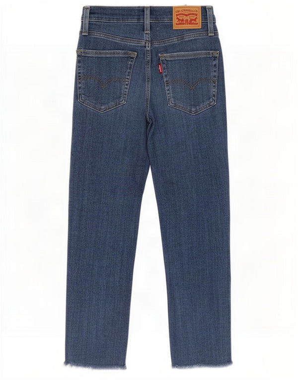 Levi's Donna 724 Jeans dritti corti a vita alta W24 L25 cotone blu