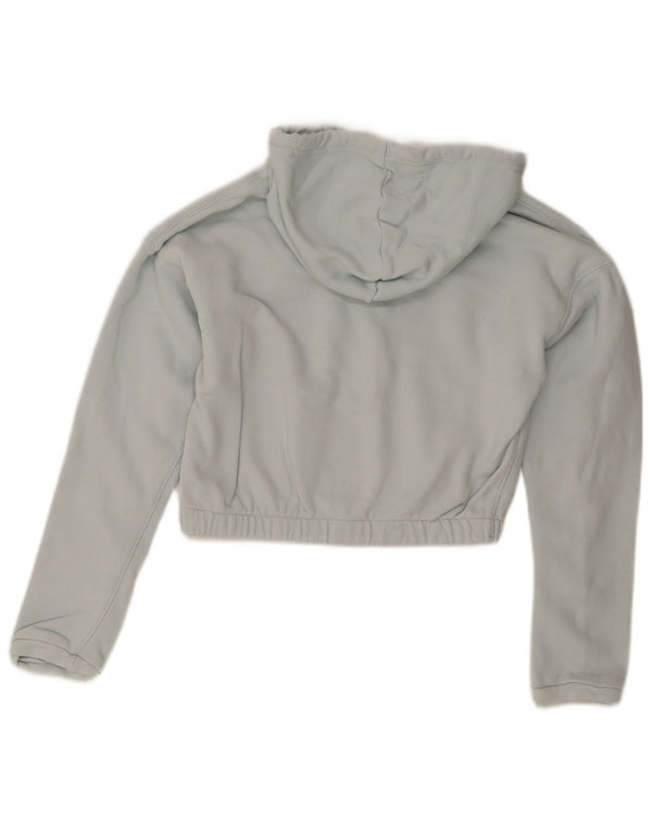 Felpa con cappuccio Crop Graphic Crop da donna Adidas UK 10 Small Blue Colourblock