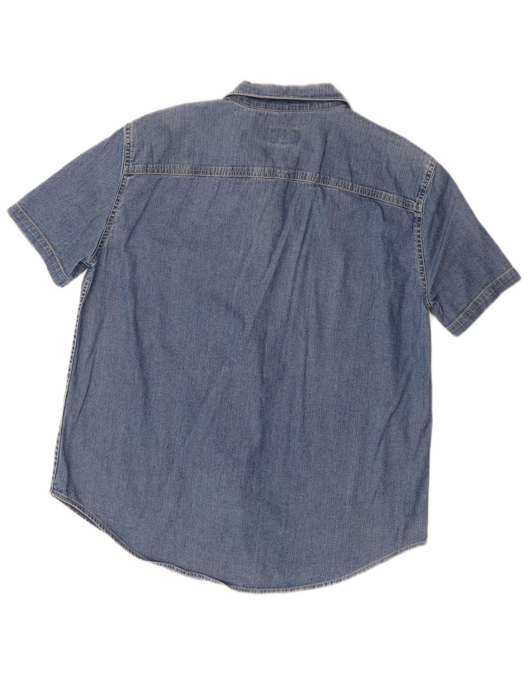 CALVIN KLEIN JEANS Camicia in denim a maniche corte da donna UK 18 XL Cotone blu