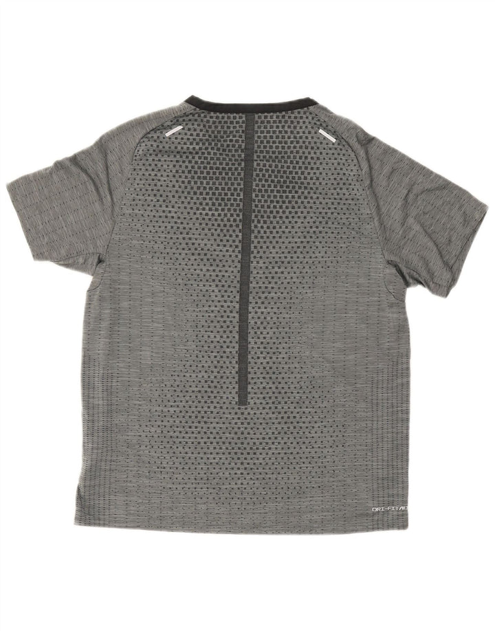 T-shirt Nike Dri Fit da uomo Top in poliestere geometrico grigio medio