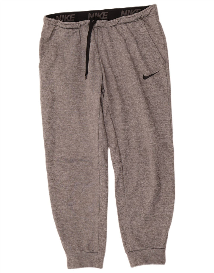 Pantaloni da tuta Nike Therma-Fit da uomo, pantaloni da jogging, grandi, in poliestere grigio