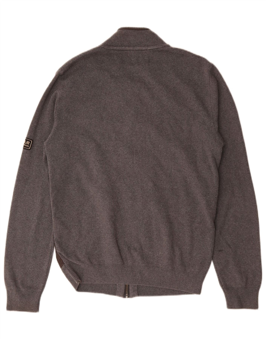 Maglione cardigan da uomo Barbour in cotone grigio medio