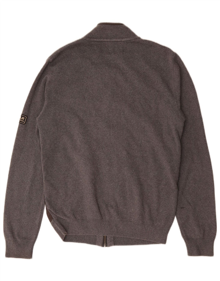 Maglione cardigan da uomo Barbour in cotone grigio medio