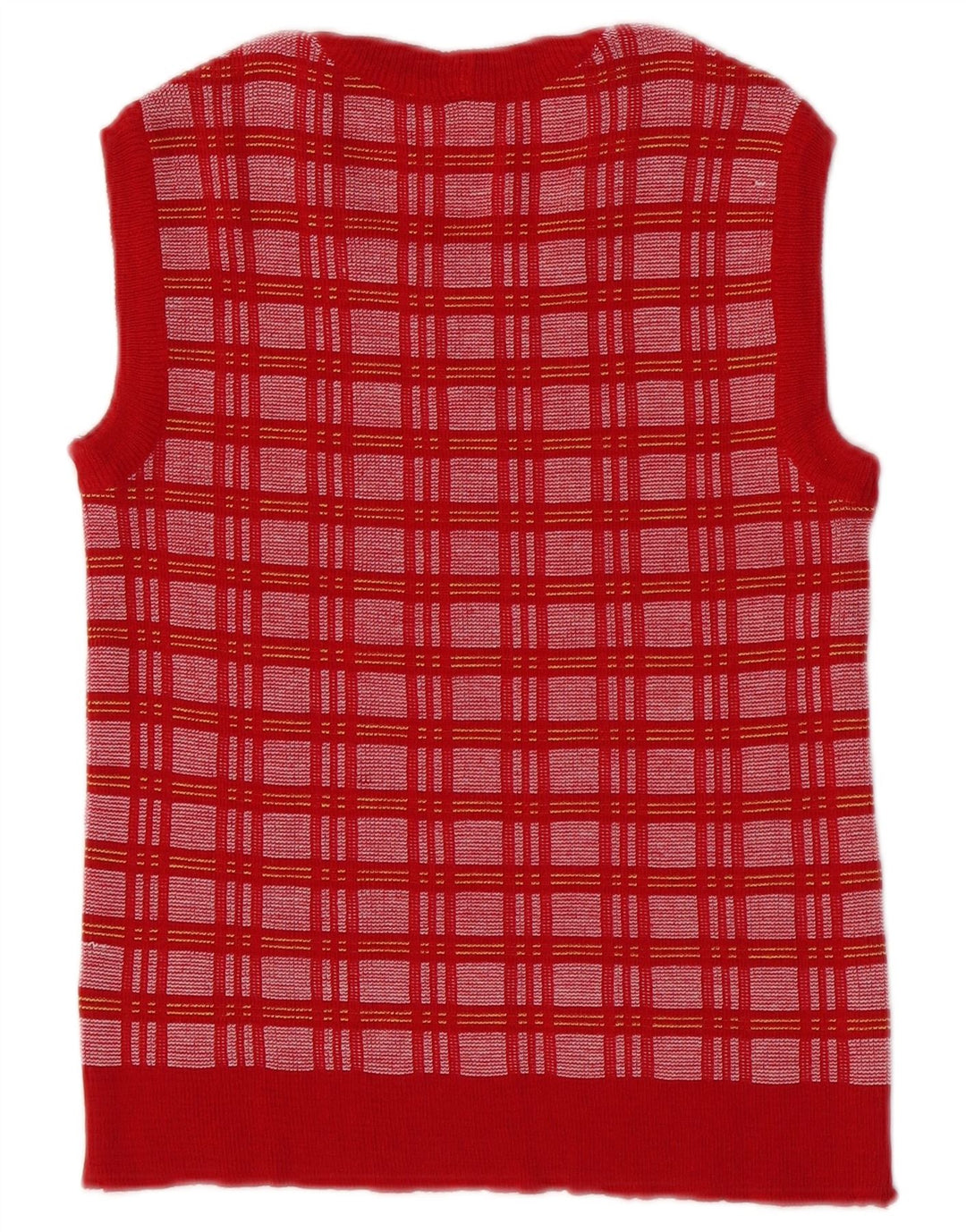 Canotta vintage da donna IT 46 a quadri rossi grandi