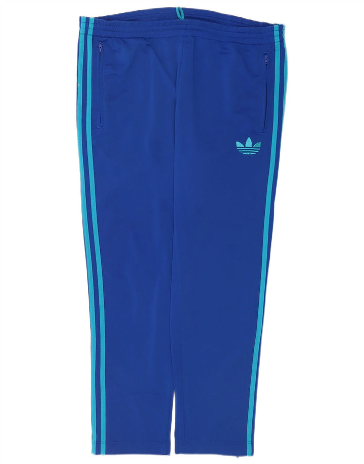 Pantaloni da tuta da uomo Adidas in poliestere blu medio