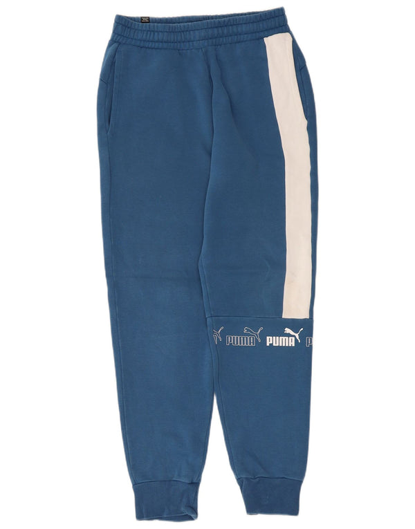 Pantaloni da tuta con grafica da donna Puma Joggers UK 8 Small Blu Colourblock