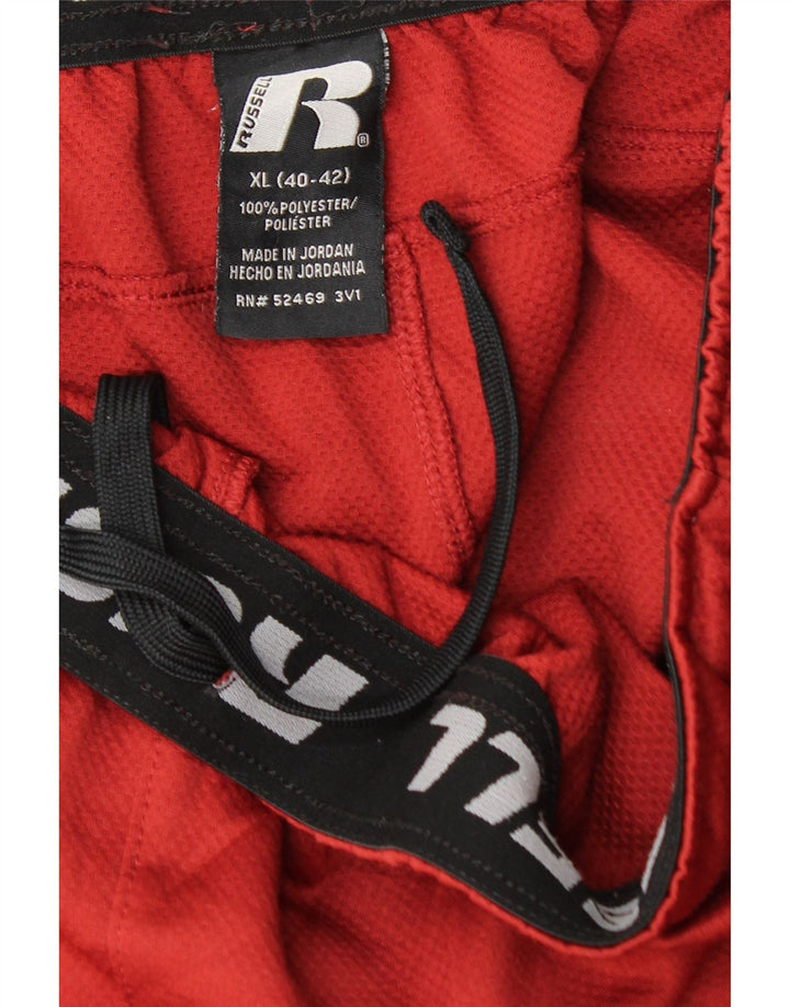RUSSELL ATHLETIC Pantaloncini sportivi Dri-Power da uomo XL Poliestere color block rosso