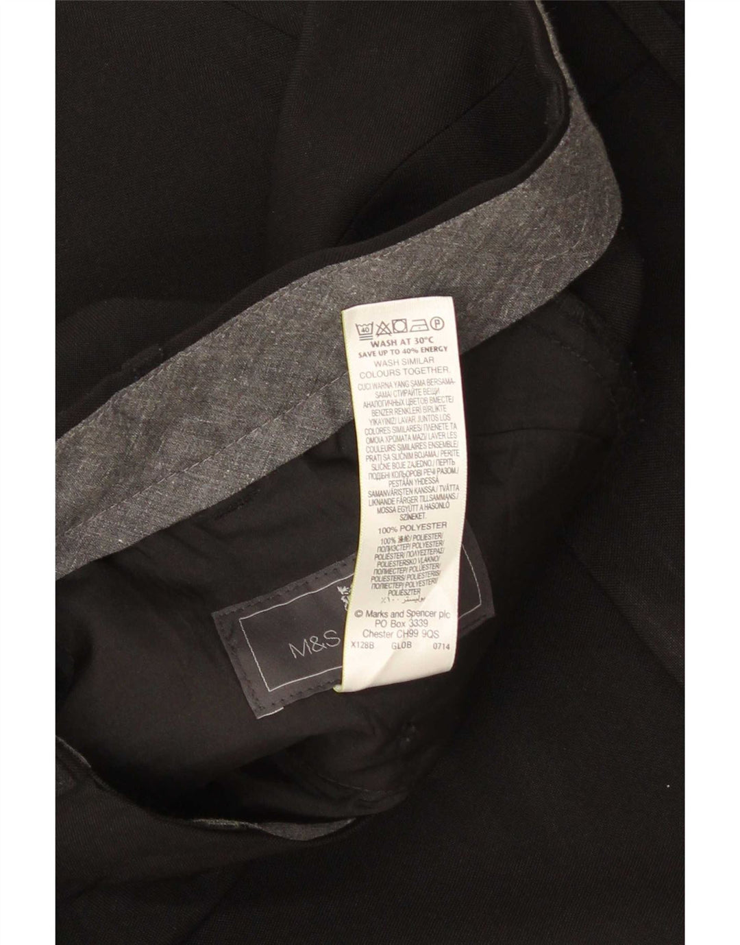 Pantaloni da abito vestibilità regolare da donna Marks & Spencer W38 L29 poliestere nero