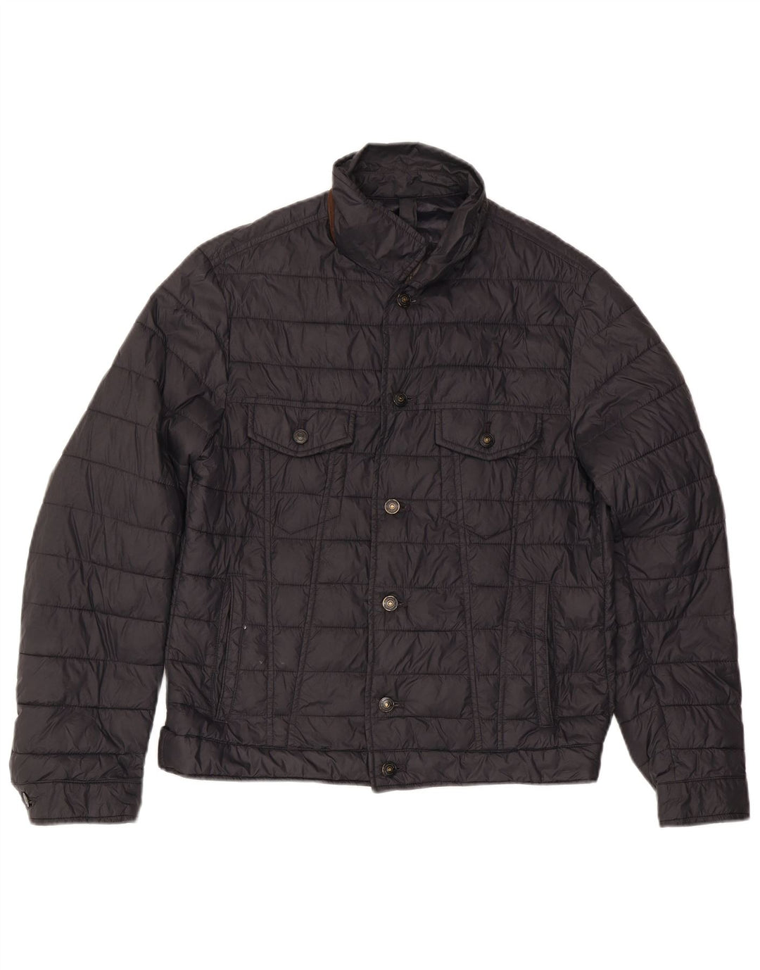 MASSIMO DUTTI Giacca imbottita da uomo UK 40 Large Poliestere nero