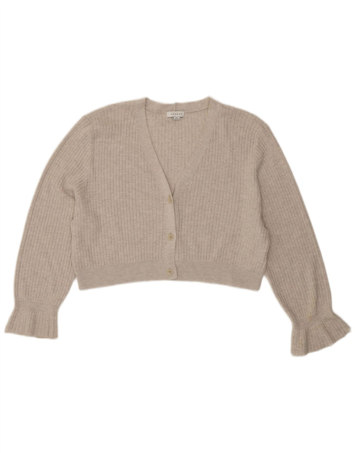 Maglione cardigan oversize corto da donna Topshop UK 14 Poliestere grigio medio