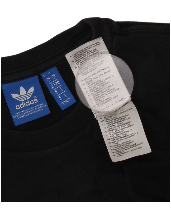 T-shirt grafica da uomo Adidas Top piccola in cotone nero