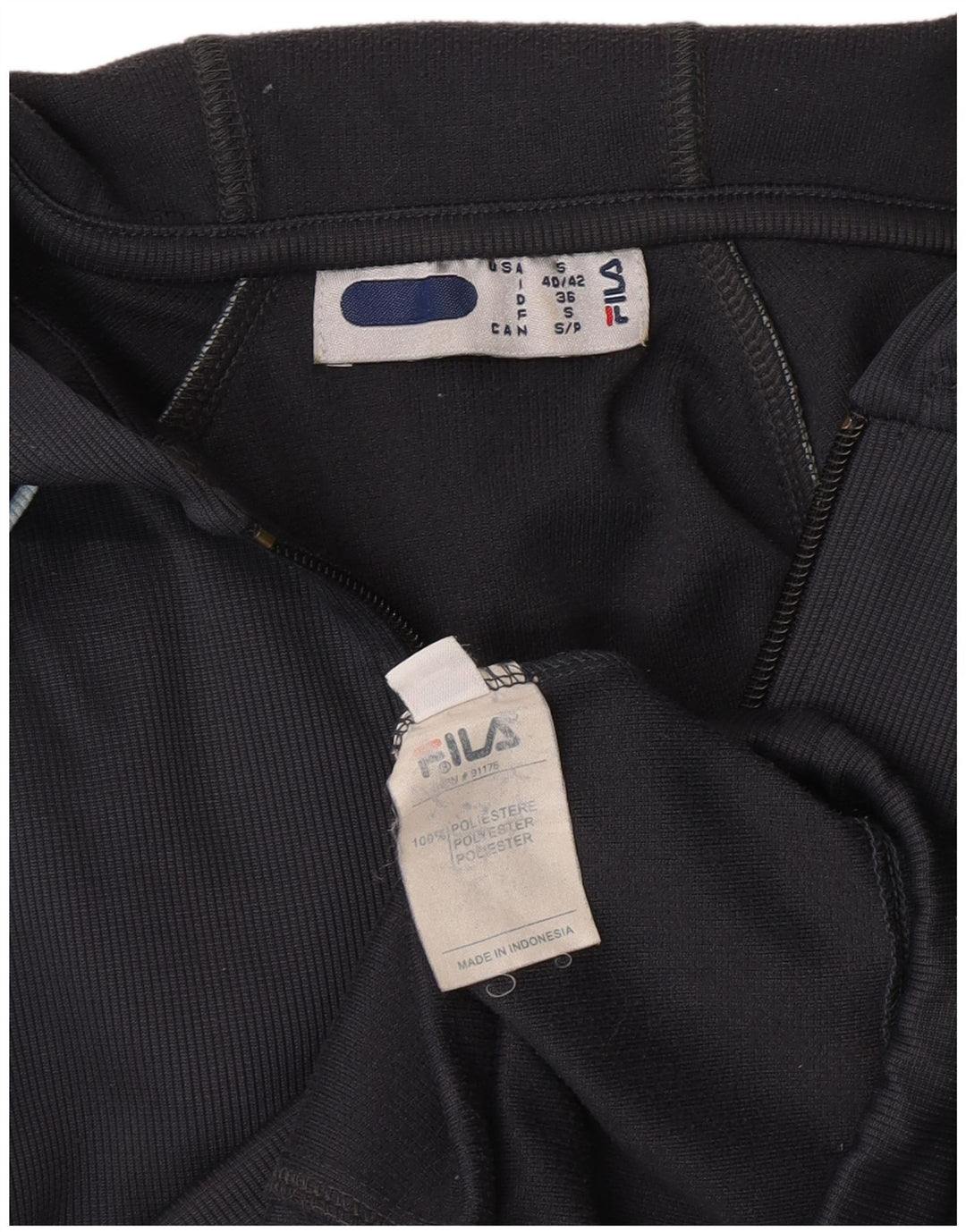 Felpa con cappuccio e zip da donna Fila IT 40/42 Small Blu Navy Poliestere
