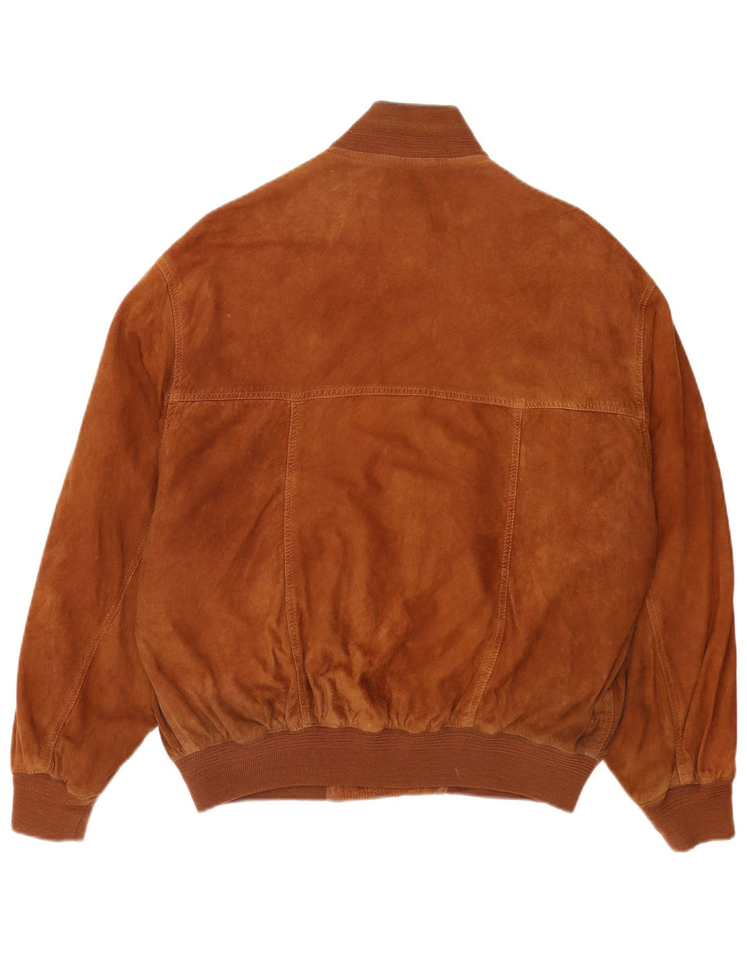 Giubbotto bomber in pelle scamosciata vintage da uomo EU 50 grande in pelle marrone
