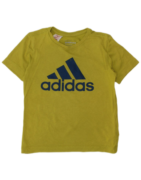 T-shirt grafica ADIDAS da bambino Climalite 5-6 anni in cotone verde