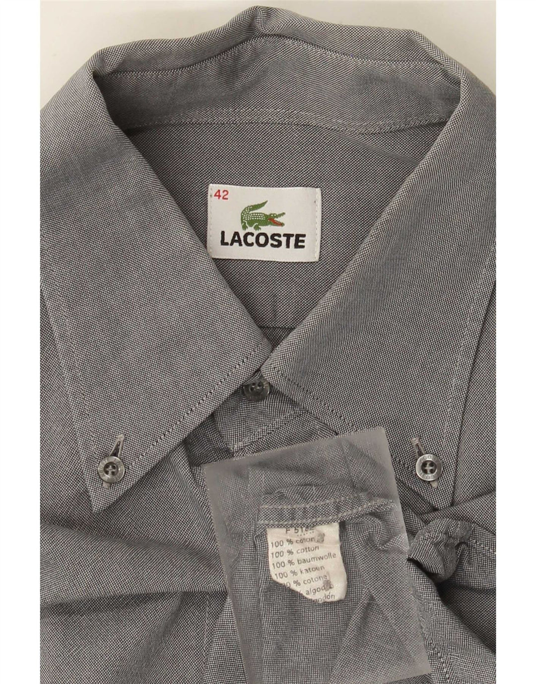 Camicia da uomo Lacoste taglia 42 grande cotone grigio