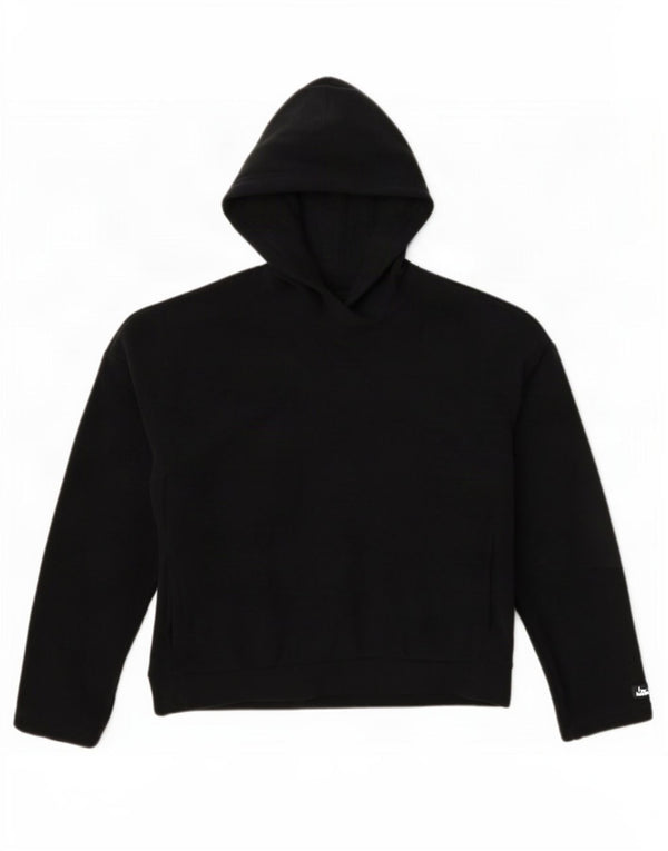Maglione in pile oversize con cappuccio Nike da donna UK 10 piccolo poliestere nero