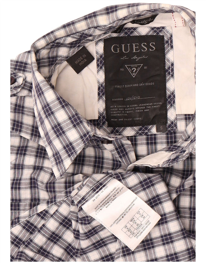 Camicia Guess Uomo Small Blue Check in cotone
