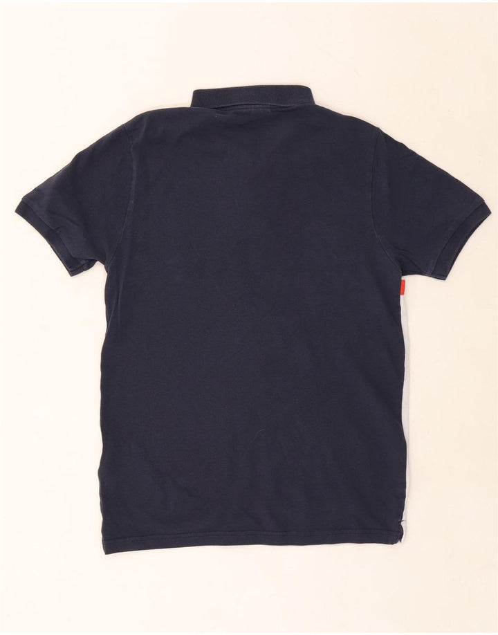 Polo da uomo Ellesse in cotone color block medio blu navy