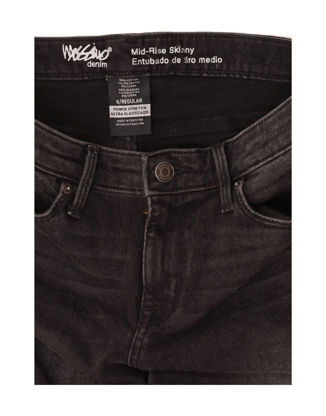 MOSSIMO Womens Mid Rise Skinny Jeans US 6 Medium W32 L30 Grey Cotton Vintage Mossimo and Second-Hand Mossimo from Messina Hembry 
