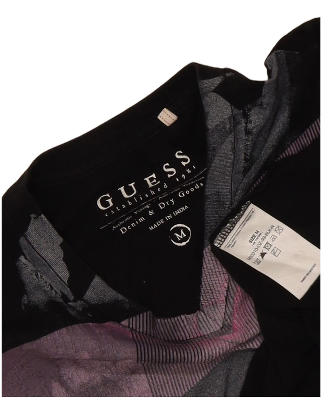 Guess T-shirt grafica da uomo Top in cotone nero medio