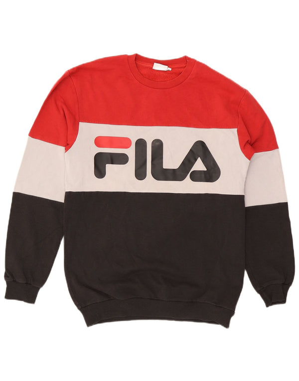 Felpa grafica da uomo Fila Jumper XS in cotone color block multicolore