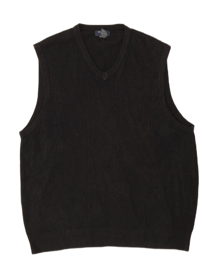 DOCKERS Mens Vest Tank Top 2XL Black Acrylic