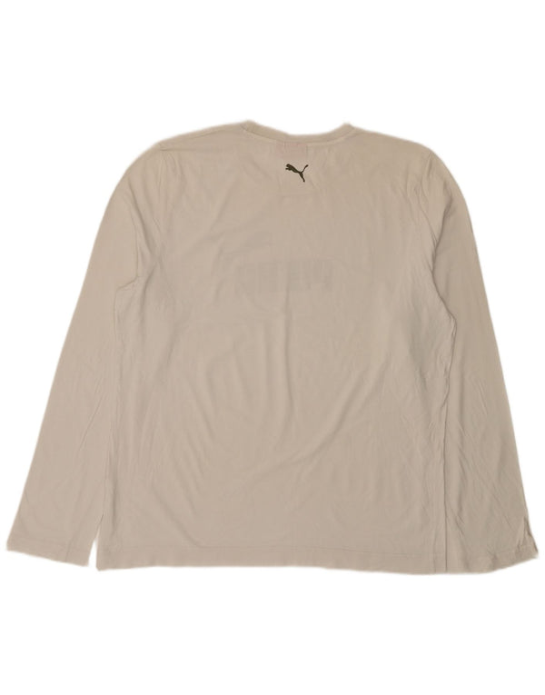 Maglia grafica da uomo Puma manica lunga XL bianca